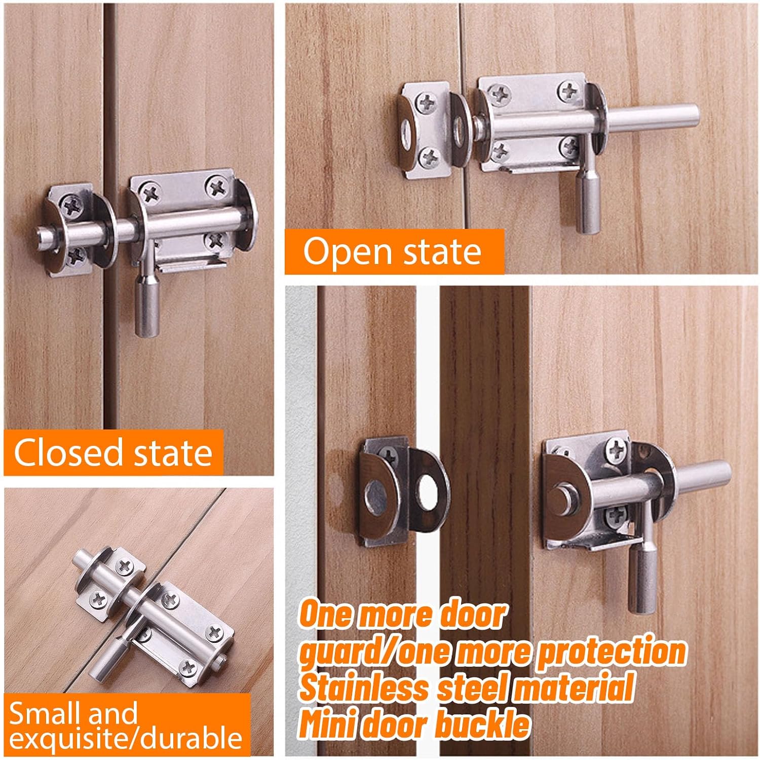 10/1pc Kleine Rvs Schuifslot Beveiliging Deur Bolt Home Hardware Gate Vergrendelingen Slaapkamer Badkamer Wc deur Bolt Sloten