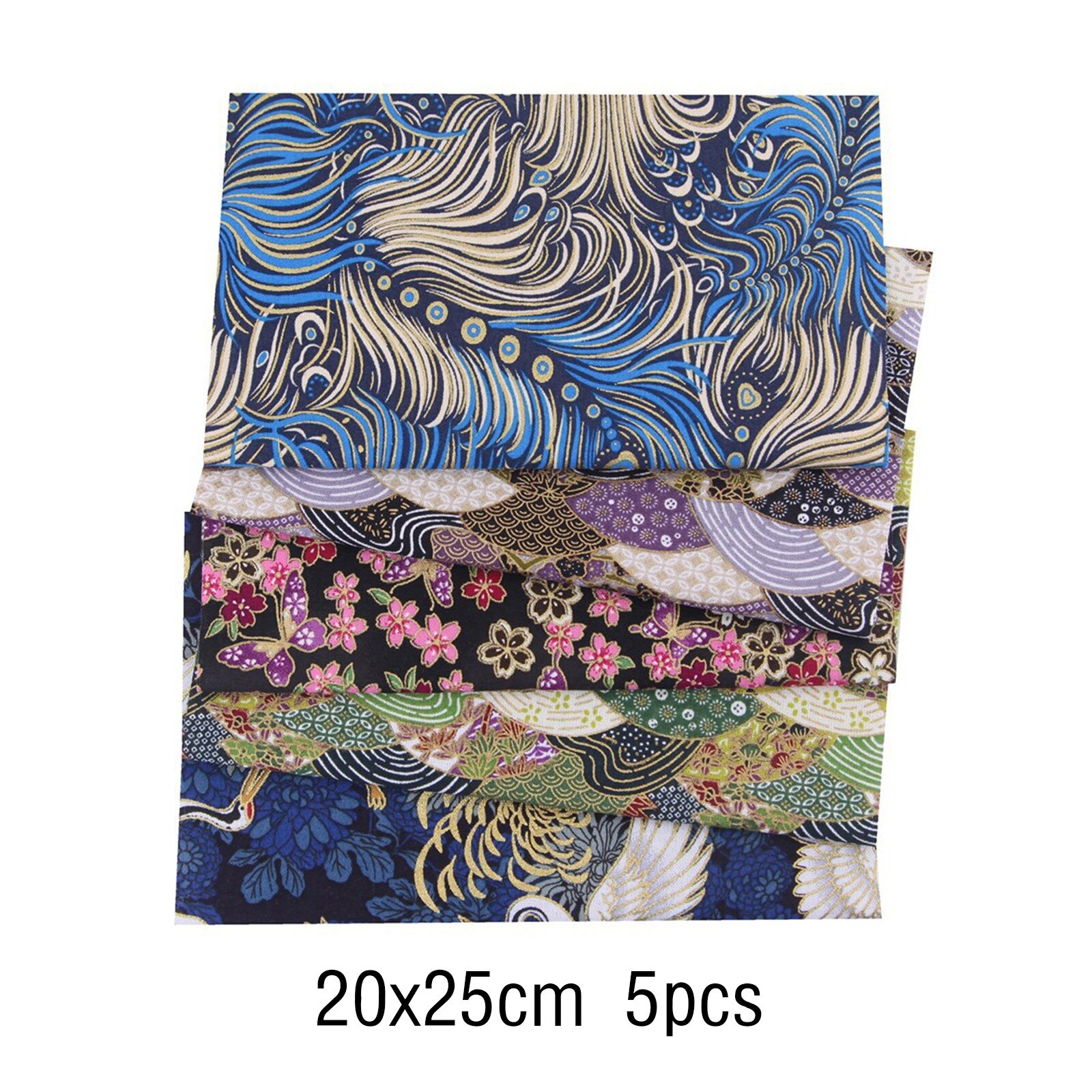 5 Stks/set Japan Stijl Gemengde Kleur Katoen Stof Zephyr Kat Cloud Tussenvoeringen &amp; Voeringen Ijzer Op Naaien Patchwork Lijm Doek: 10