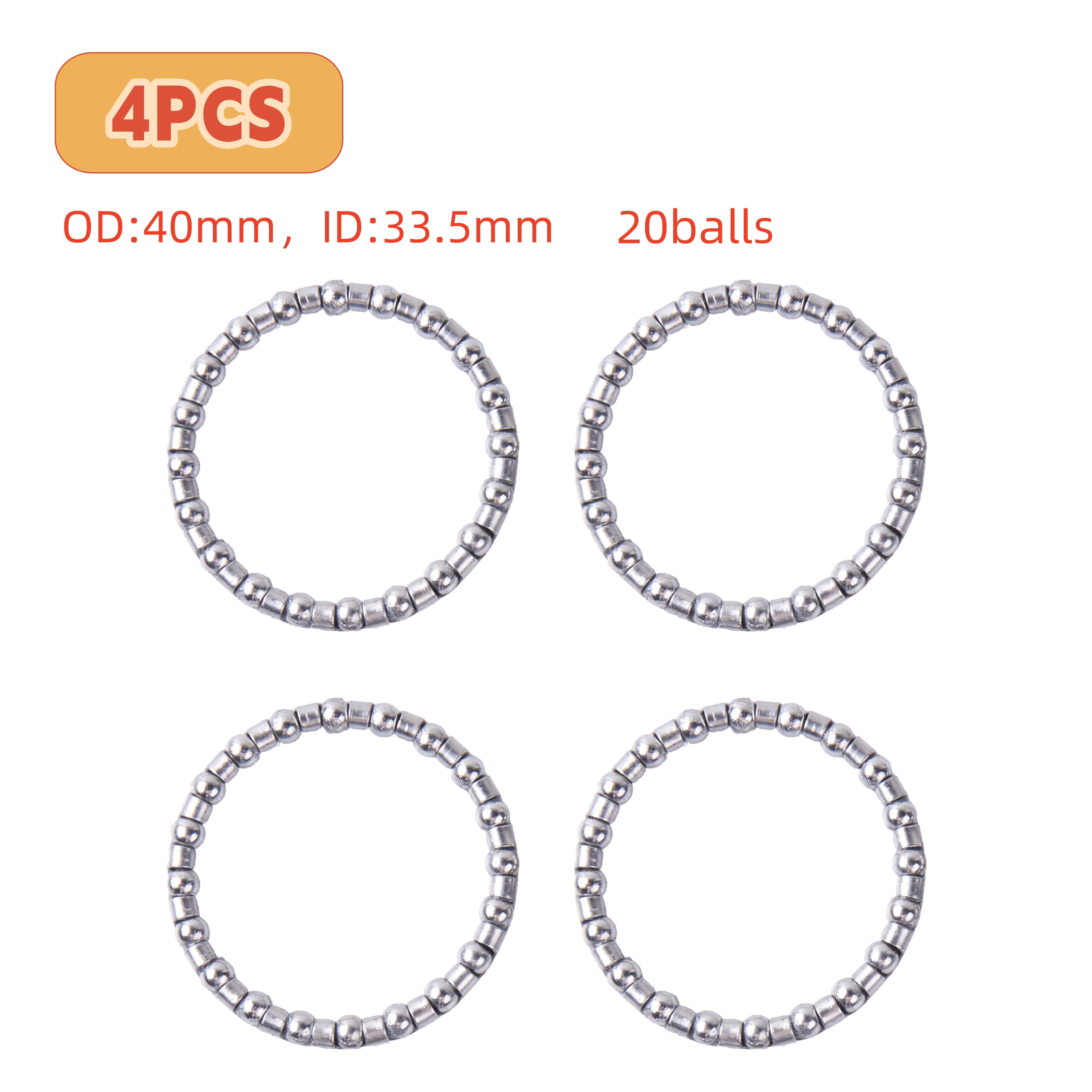 Rodamientos para auriculares de bicicleta para dirección suave, 5/32" x 20 bolas, piezas de reparación de bicicletas, rodamientos de bolas de bicicleta para bicicletas de montaña: Rojo
