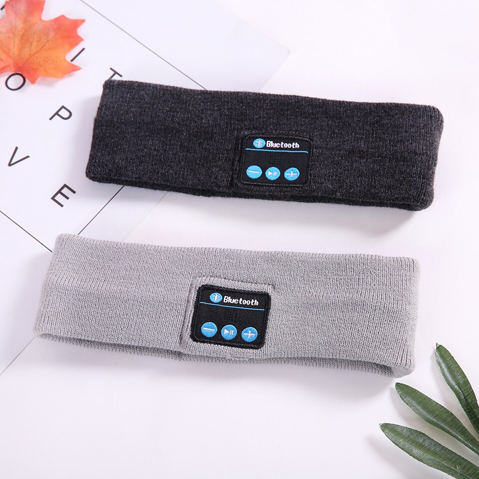 Wireless Bluetooth Music Headband Knits Sleeping Headwear Headphone Speaker Headset Sports Cap Smart Stereo Hat Mic Party