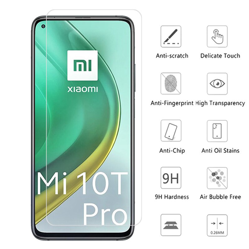 per Xiaomi Mi 10 T pro in Vetro Temperato per Xiaomi Mi 10 T 10 T pro Protezione Dello Schermo di Vetro Del Telefono mi 10 T 5G di Vetro HD Della Copertura Completa