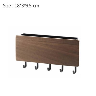 ATUCOHO Store tipo colgado en la pared de madera decorativo estante de pared caja de almacenamiento de artículos diversos colgador organizador llavero estante de madera para pared: Black
