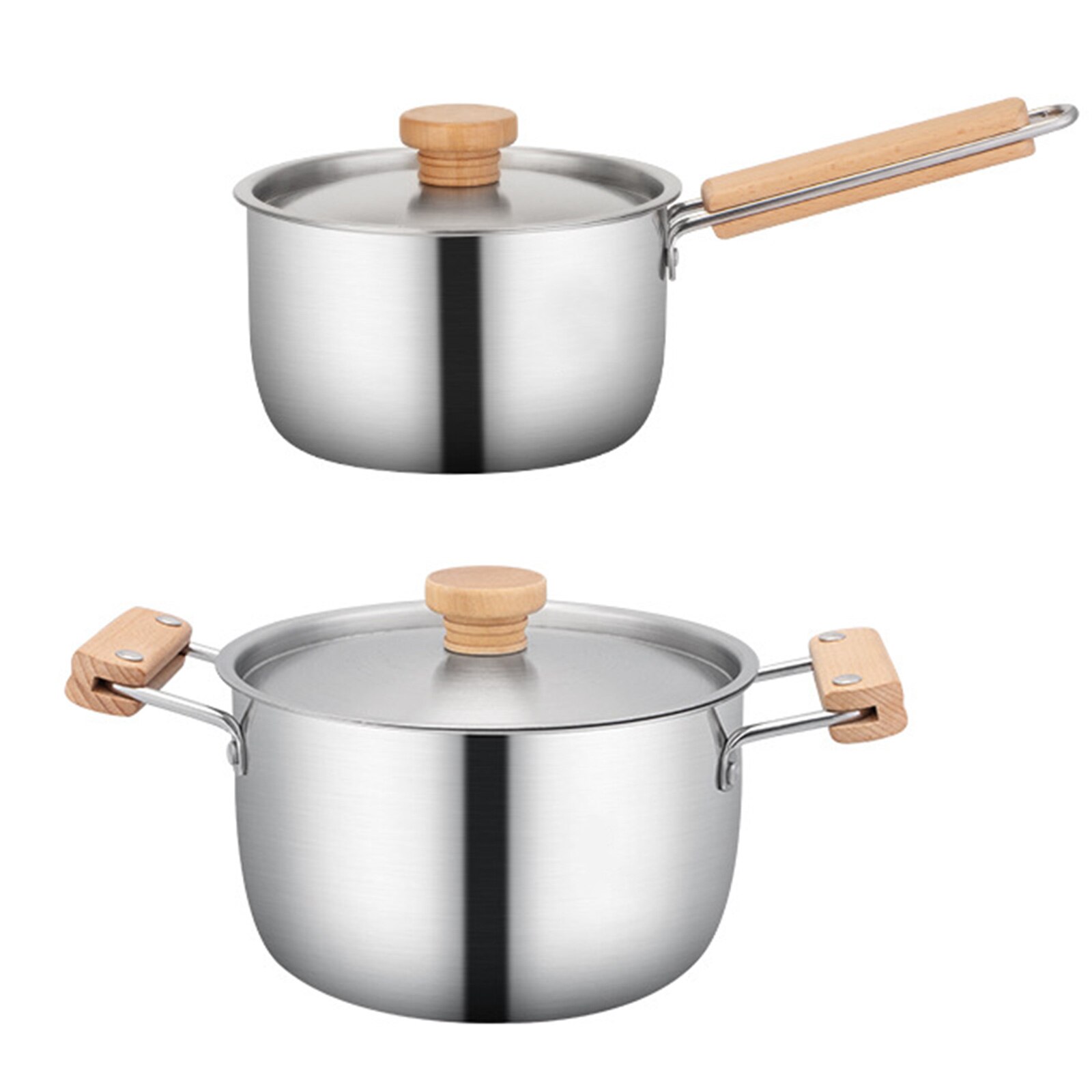 16/18cm Steaming Cookware Single Handle Stock Pot Household Stainless Steel Soup Pot For Gas Stove/Induction Cooker Cooking Pan