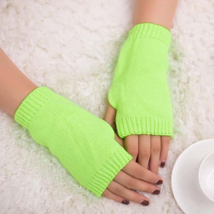 Muqgew Mooie Vrouwen Meisje Prachtige Gebreide Haak Arm Vingerloze Warm Thermische Winter Handschoenen Zachte Warme Handschoen Wanten: Green