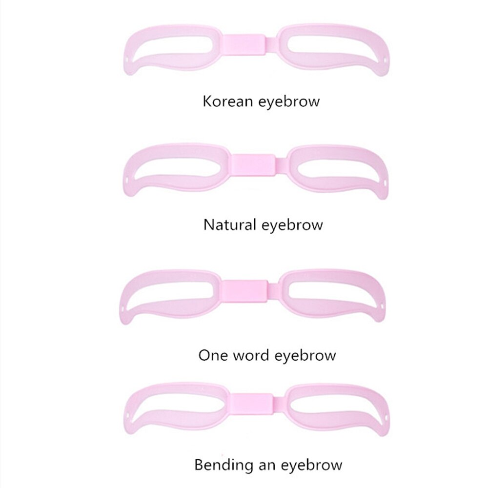 4 Styles Thrush Card Threading Word Eyebrow Stencil Makeup Tools Threading Artifact Thrush Aid Card Eyebrows Grooming Mold Kit: 4pcs