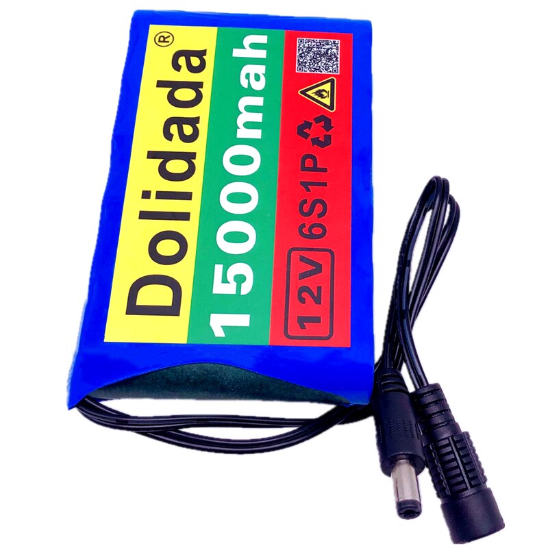 The 12V battery pack 15Ah 18650 Rechargeable Lithium Ion battery pack capacity DC 12.6V 15000mAh CCTV Cam Monitor