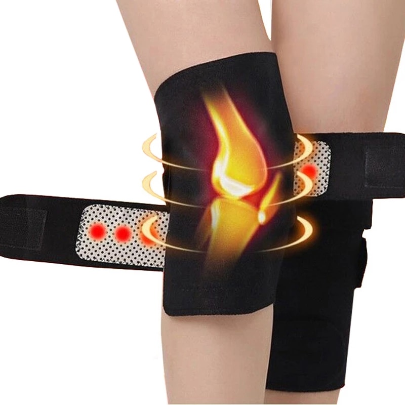 1 Paar Kniebrace Ondersteuning Pads Verstelbare Toermalijn Zelfopwarming Magnetische Therapie Knie Beschermende Riem Artritis Knie Massager