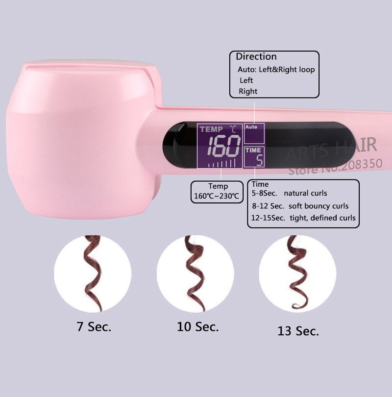 Hair Curler, Automatic Steam Ceramic Curling Wand, Rotating Spray Steamer Curler- Spiral Hair Curling Iron Styling Tool