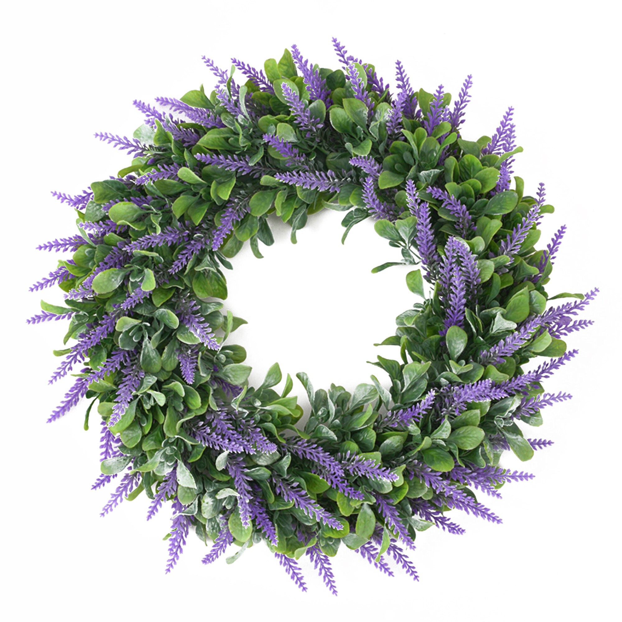 Lavendel krans, konstgjorda gröna blad blommakrans för ytterdörr bröllopsfest dekor: Default Title