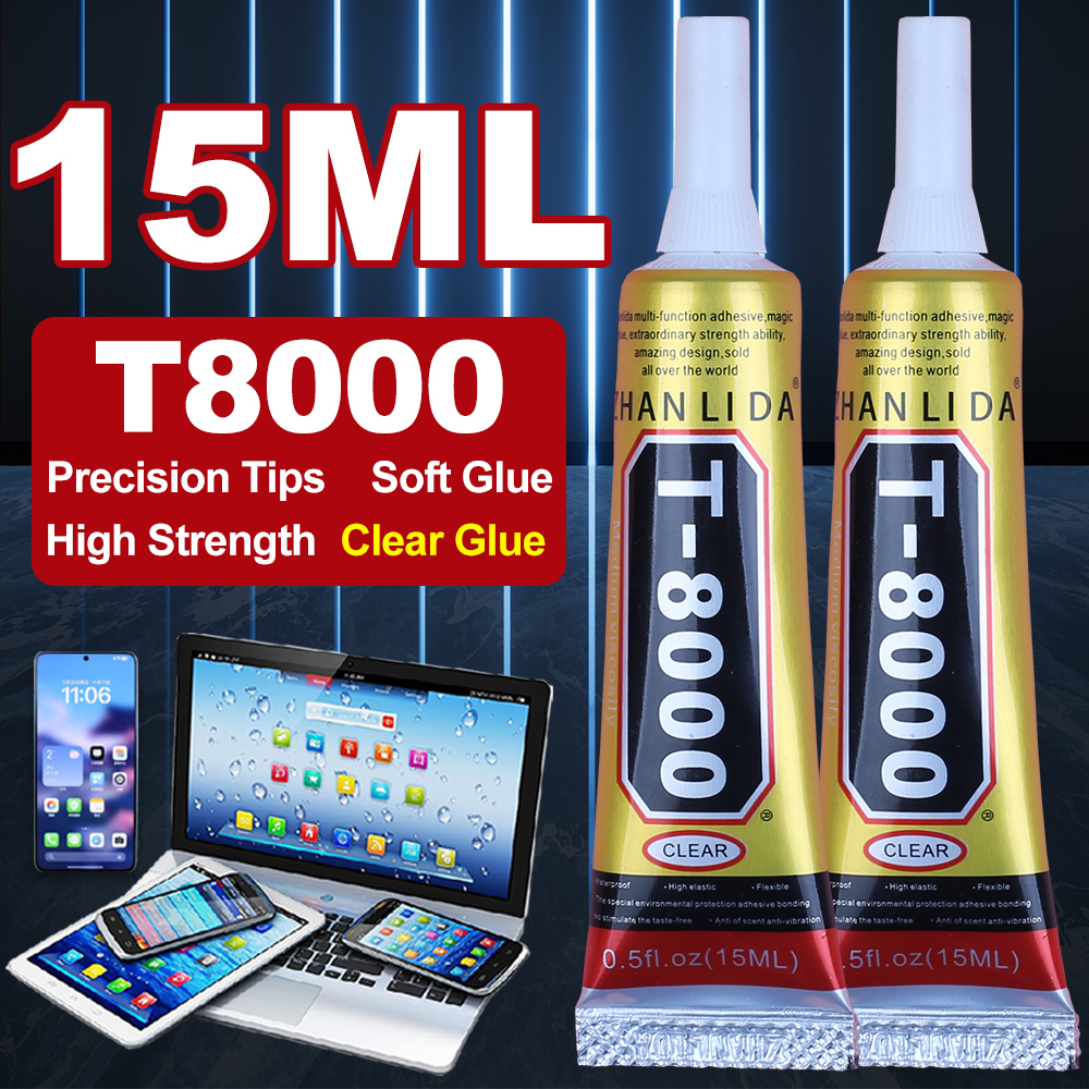 Cell Phone Repair Glue LCD Electronics Frame Display Epoxy Adhesive Touch Screen Headphone Speaker Rubber Edge Sealant Tools Kit: black