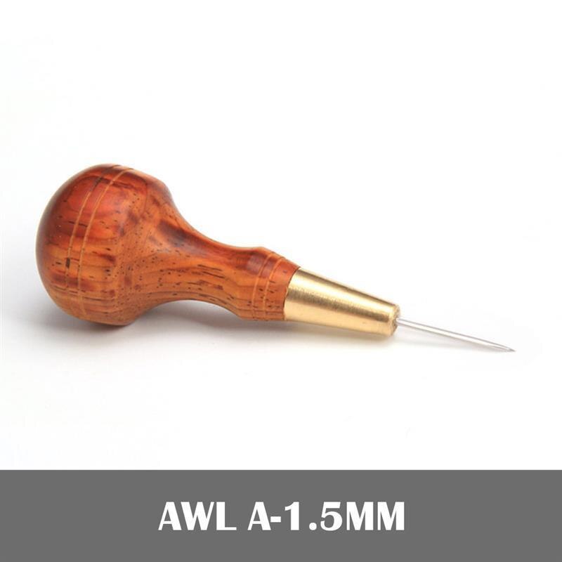 Diamond-shaped blade cutter sewing awl cutting leather wooden handle cutting leather craft sewing tool: Dark Khaki