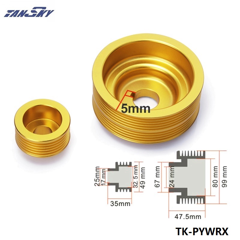 For SUBARU IMPREZA WRX 2.0 TURBO ALUMINUM LIGHTWEIGHT CRANK ENGINE PULLEY Golden TK-PYWRX