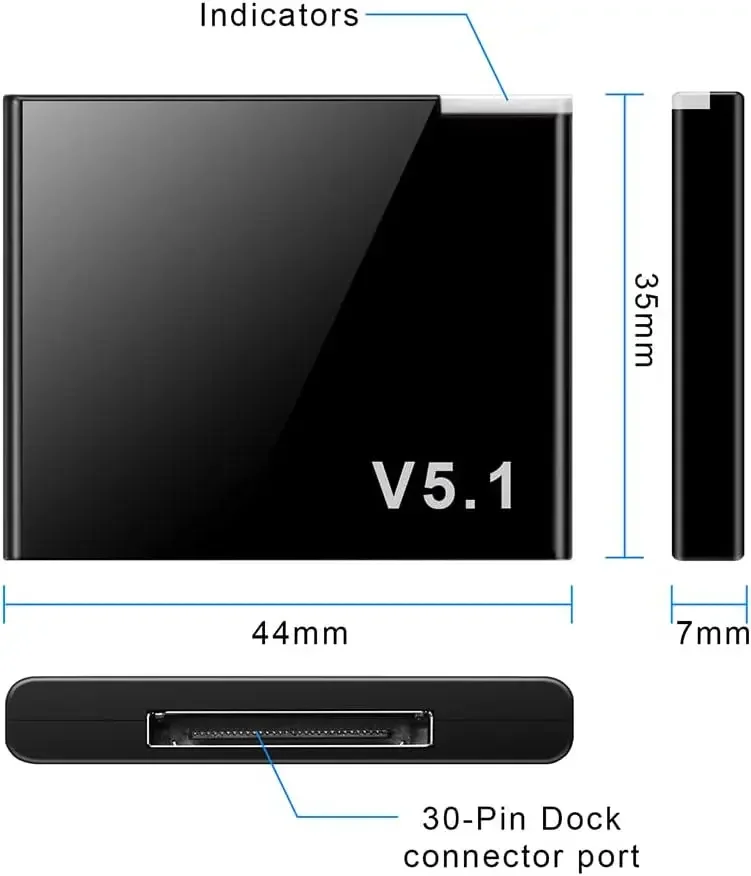 Bluetooth 5.1 Wireless Receiver Bluetooth Adapter 30pin for Bose Sounddock Portable Digital Music System SoundLink Air