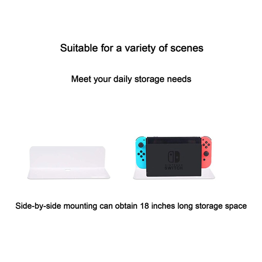 Wall Mounted Shelf Home Living Room Bedroom Clock Speaker Organizer Acrylic Adhesive Shelf