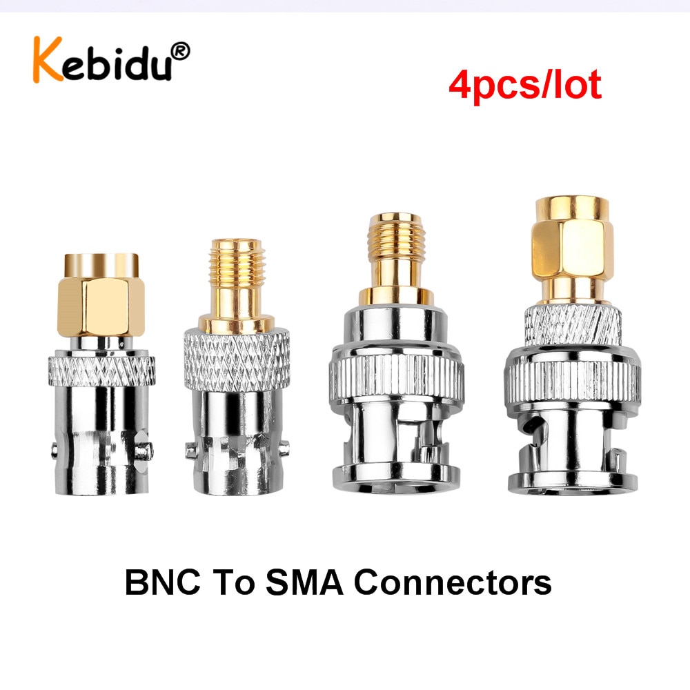 4pcs/lot BNC to SMA Connetors M/F Radio Antenna Connector Adapter RF Coax Converter M/F Radio Antenna Adapters Kit Coaxial