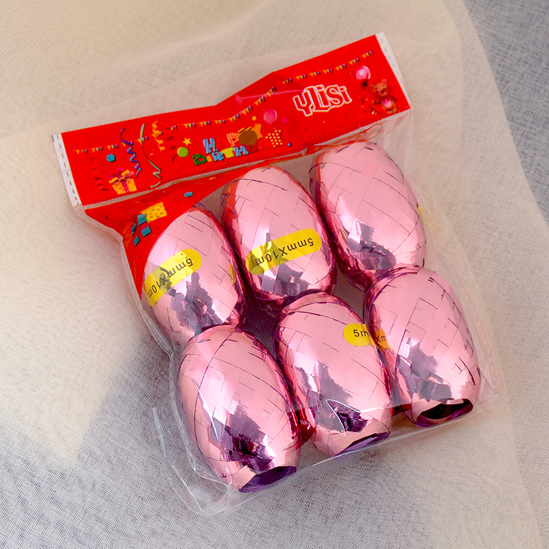 6 uds colorido globo cuerda globo boda de cumpleaños globo herramienta Curling Rollo de cinta Ballon Streamer: 03 rose gold