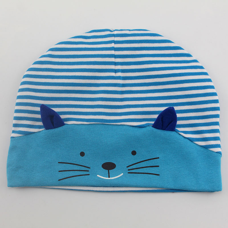 Gato bonito Outono Inverno Quente Cap Crianças Beanie Chapéu de Crochê Bebê Menino Menina Infantil crianças de Algodão Listrado Gatinho Abelha Recém-nascidos: 3