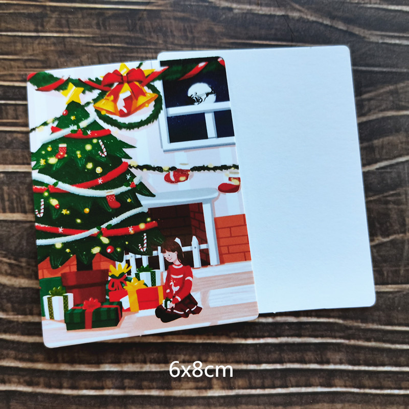 50pc/lot Christmas Snowman Deer Merry Christmas Small Message Card Writable Card 6x8cm decoration card: 14