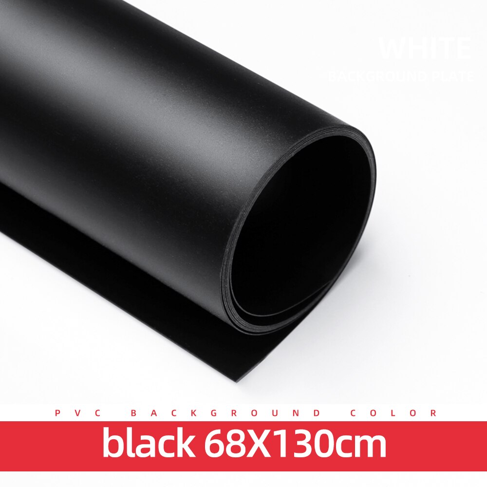 Valkoinen musta harmaa vihreä 68 x 130cm 27*51 tuuman valokuvaus taustapaperi matta pvc vinyyli saumaton tausta saumaton vedenpitävä: 68 x 130cm mustaa