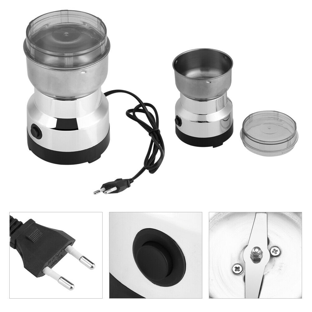 Electric Coffee Grinder 220V Electric Stainless Steel Grinding Coffee Bean Milling Machine Home Office Coffee Machine Multi-Use