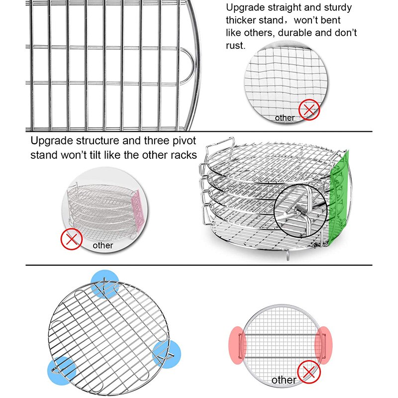 Accessories for Ninja Foodi 6.5 & 8 Qt Pressure Cooker Dehydrator Rack Stand for Dehydrating Steaming and Frying