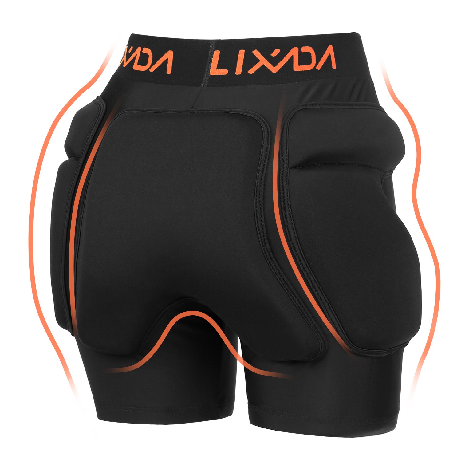 Lixada Protective Padded Shorts Hip Butt Tailbone Protection Pad Shorts for Skating Skiing Snowboarding