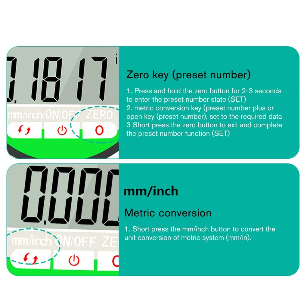 IP54 Oil-proof Digital Micrometer 0.001mm Electronic Micrometer Metric/Inch 0-12.7mm/0.5"Precision Dial Indicator Gauge Meter