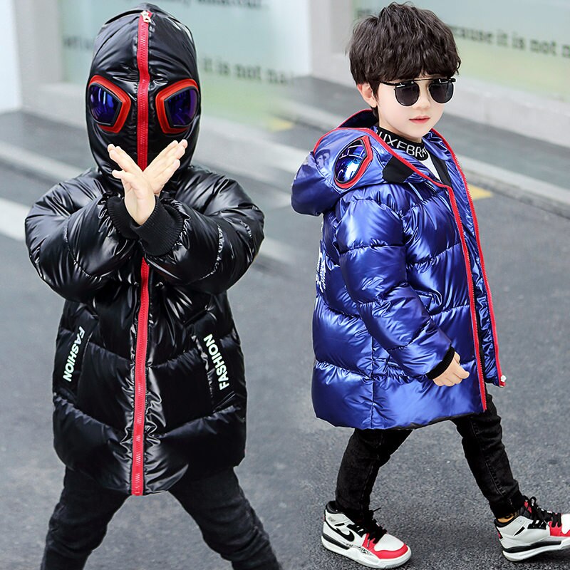 Brand Kids Jongen Winter Jas Met Bril In Hood Cool Jongen Sneeuw Jas Jas Kinderen Sneeuw Kleding 3-9 Jaar Oud