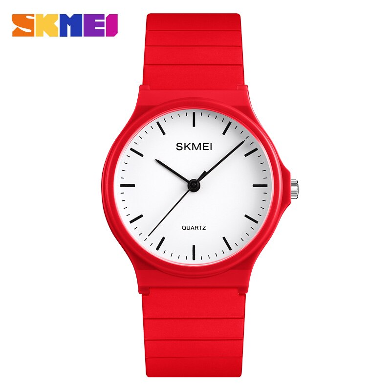 SKMEI Simple Women Men Watches Personality Teens 3bar Waterproof Quartz Wristatches Ladies Mes Relogio Feminino 1419: Red Watch