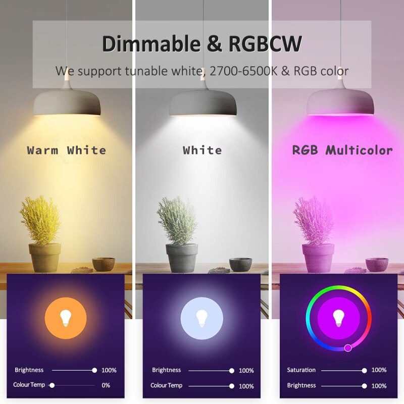 15w rgbw bluetooth  b22 e27 wifi smart led pære bt mesh net gruppe smart led lys lampe farveskift dæmpbar af ios/android app