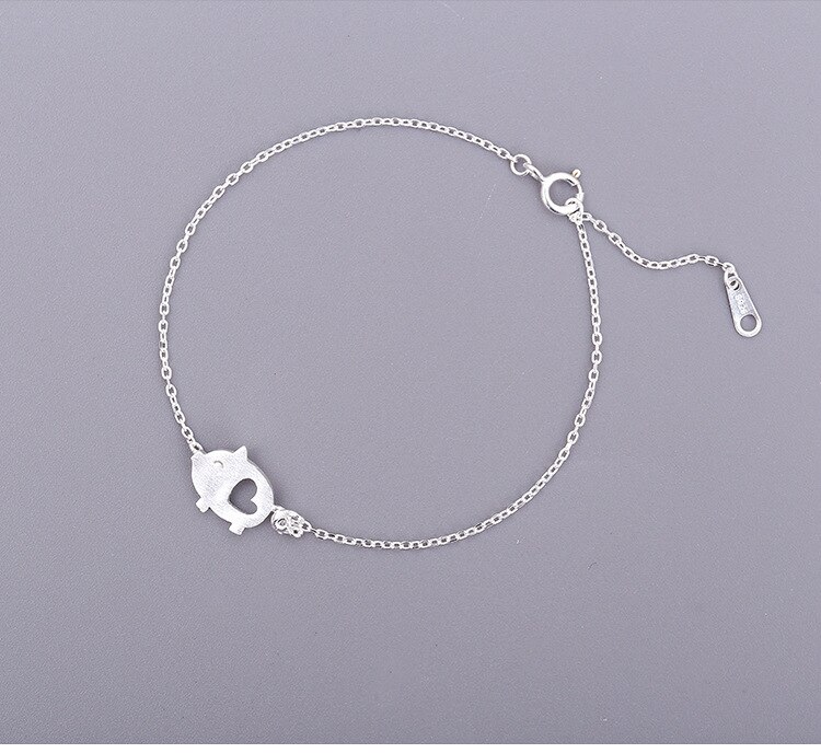 Bracelet de cochon dessiné à la main pour femme