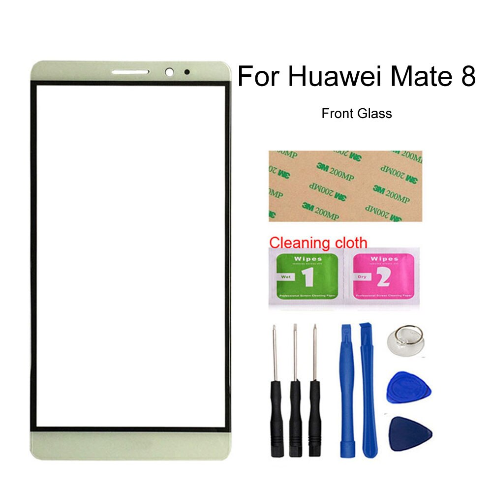 Mate 9 Mobile Écran Tactile En Verre Extérieur Pour HuaWei Mate 9 8 7 Mate9 Mate8 Mate7 Avant Remplacement de Panneau de Verre: Mate8 White