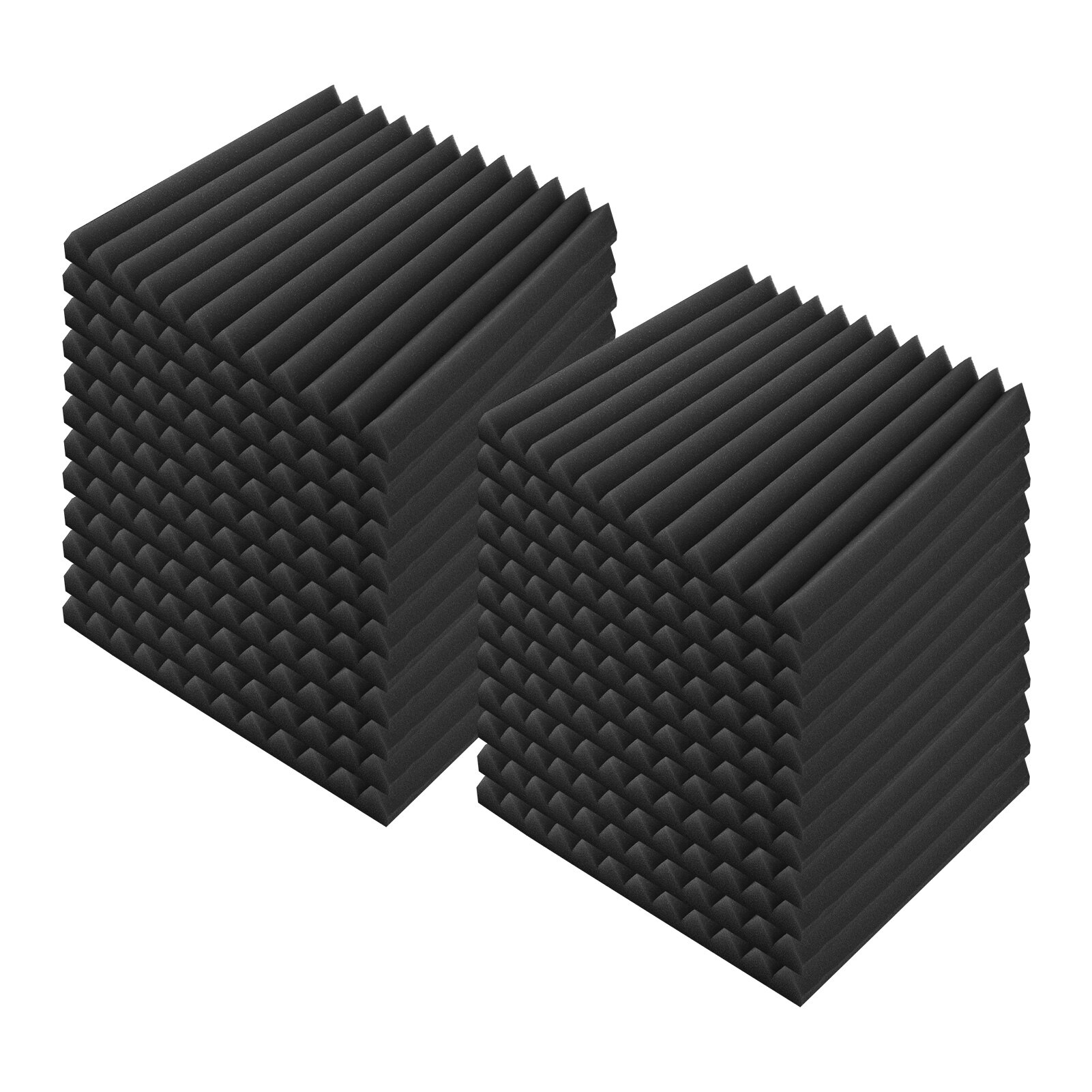 Muslady 12pcs/pack Studio Acoustic Foams Sound Insulation Absorbing Panels Soundproof Sponge 30 * 30 * 2.5cm/ 12 * 12 * 1in