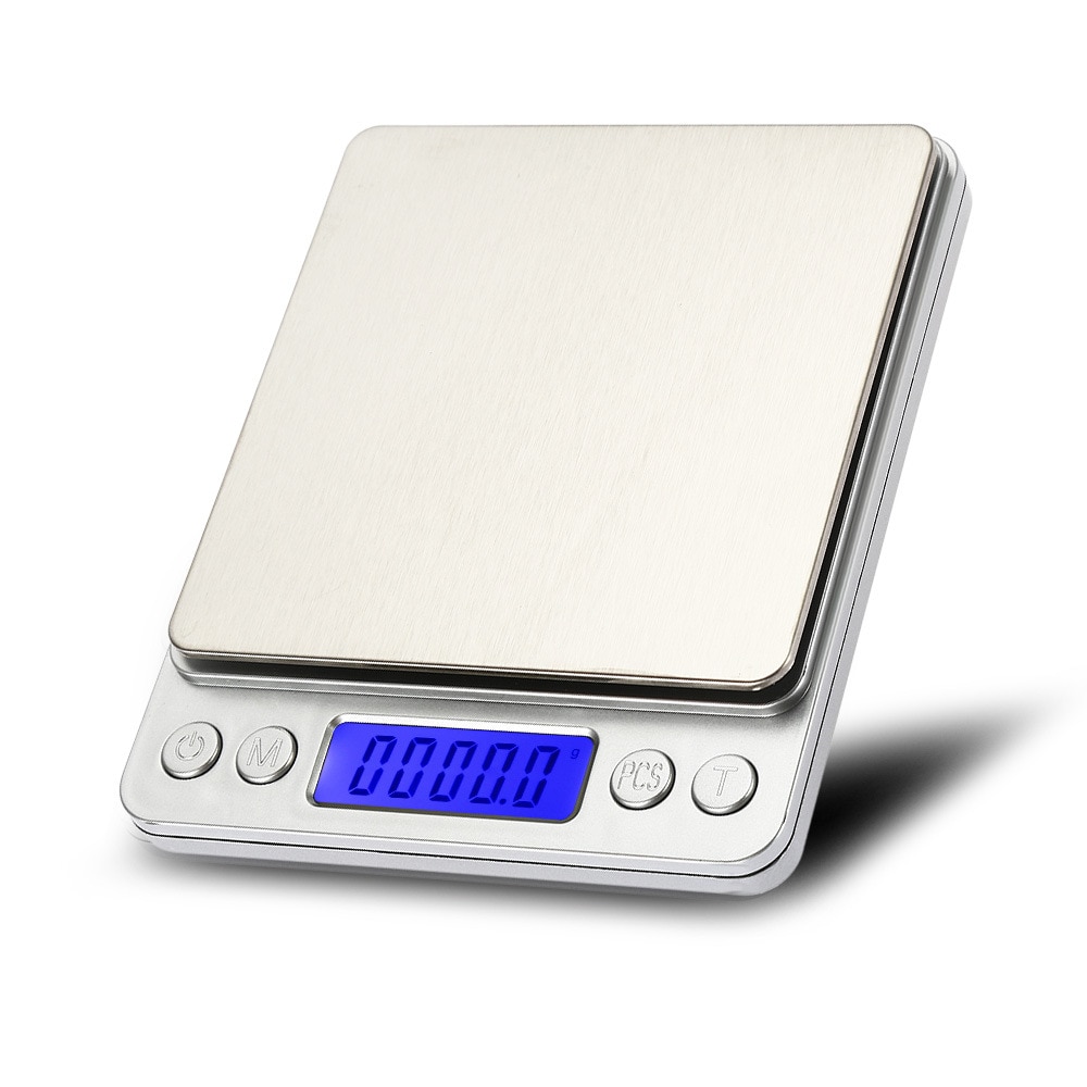 Báscula Digital de acero inoxidable para cocina, joyería de precisión, peso electrónico, dorado, gramos, 1kg/2kg/3kg/0,1g/500g/0,01g