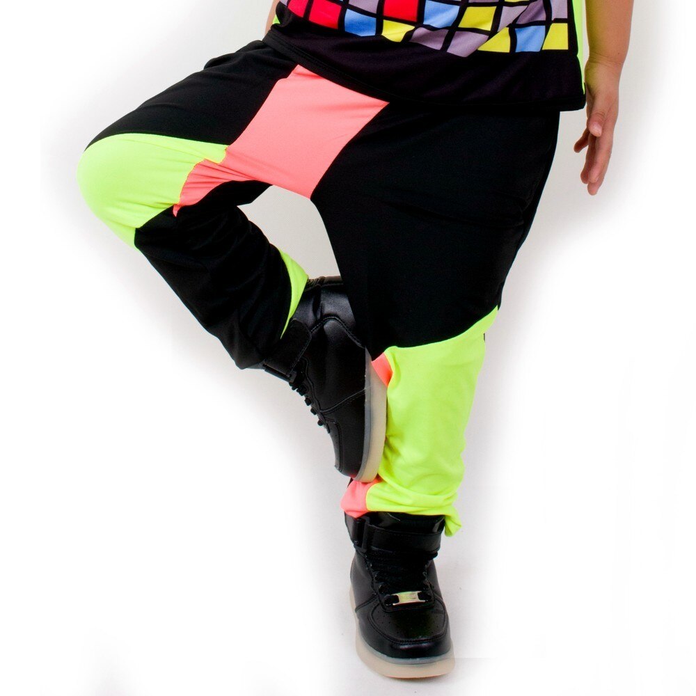 Kids Adult Lente Zomer Joggingbroek Kostuums dragen dunne Kleurrijke patchwork Panelled jazz broek harem Hip Hop Dance Broek