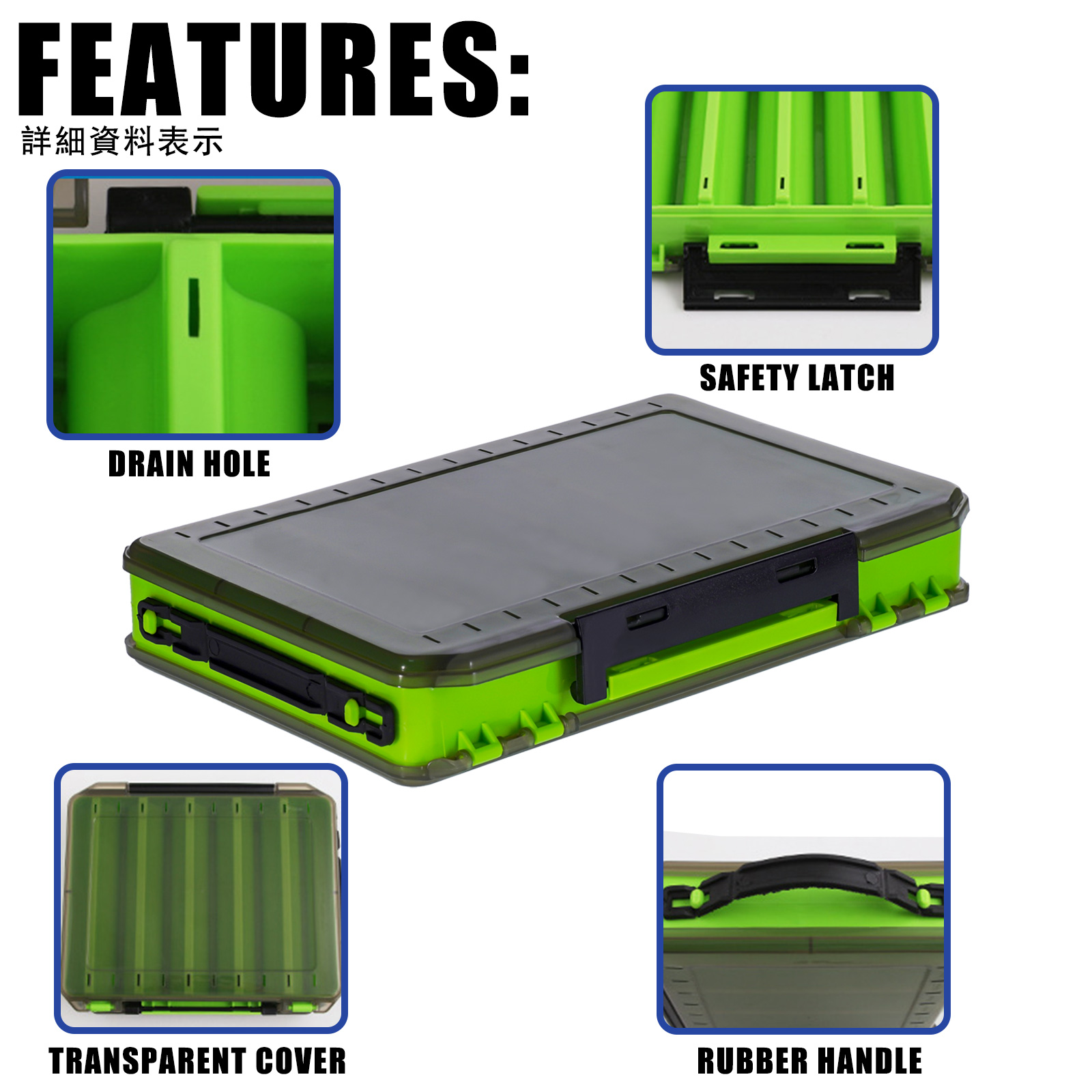 dubbelzijdige kunstaasdoos viscompartimenten plastic accessoires opslag visgerei container case verstelbare organizer