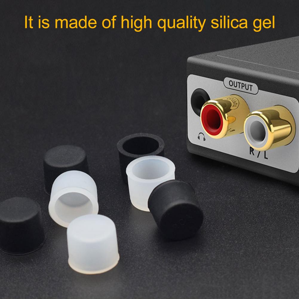 Conveniente 10 unids/set enchufe RCA cubierta protectora de Audio de Lotus cabeza de loto de macho cubierta a prueba de polvo tapa