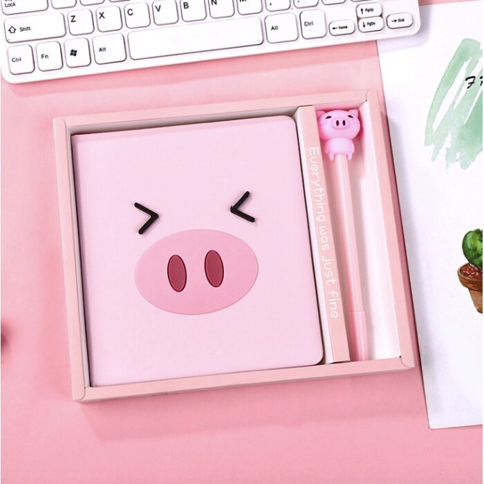 Bella Maiale Kawaii taccuino pianificatore rivista Quotidiano Libro con la Penna impostato di Cancelleria Forniture Studente Forniture Scolastiche Regalo: 2