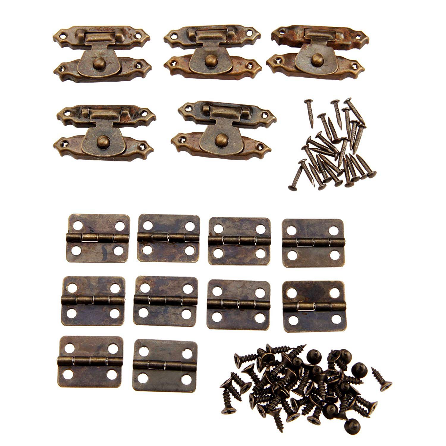 Antique Bronze Hasp, Rétro Vintage Armoire Décorative Loquets Moraillon Pad Verrouillage Fermoir Décoratif Loquet Moraillon Pad Poitrine Plaque De Verrouillage Pour Boîte(4.7cm X 3.7cm