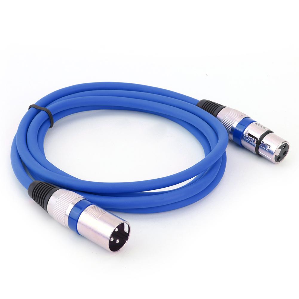 Zink-legierung stecker Bunte 5,9 ft DMX Bühne DJ Kabel XLR 3Pin Männlichen zu Weiblichen Stecker Draht verbindung von audio ausrüstung: Blau