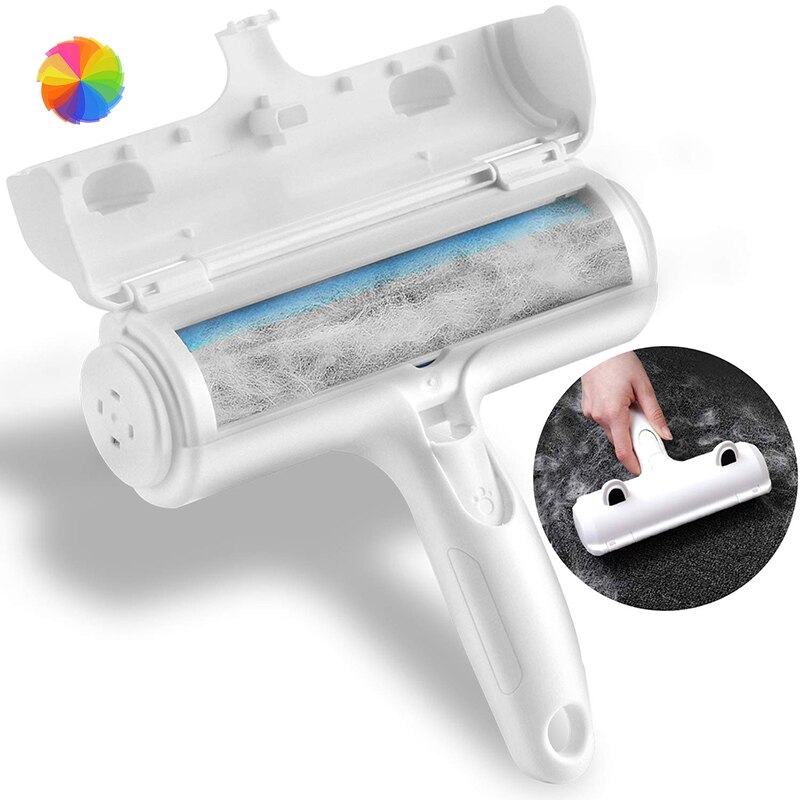 1Pc 2-Way Pet Hair Remover Roller Verwijderen Hond Kat Haar Van Meubels Zelfreinigende Lint Huisdier haar Remover Een Hand Bedienen