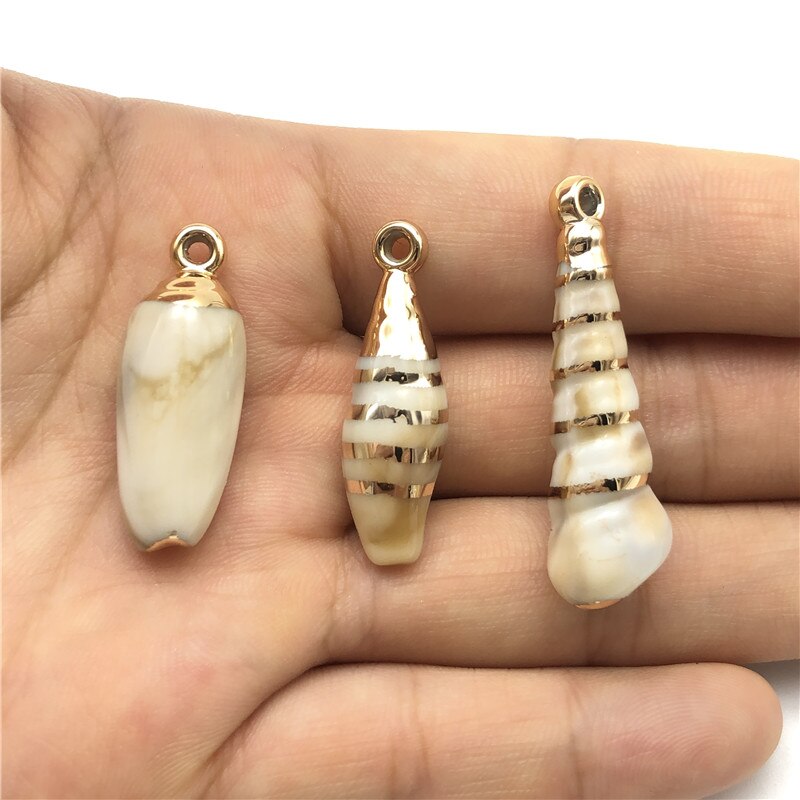 10 pçs charme concha pingente concha encantos pingente de forma aleatória para diy jóias colares fazendo accessorie