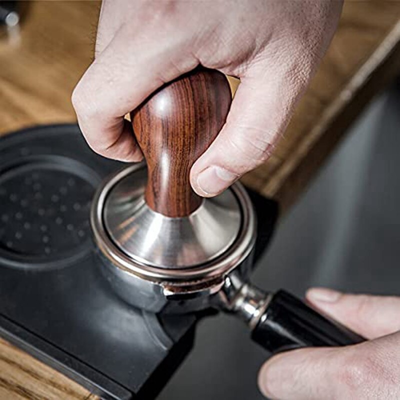 Coffee Tamper Espresso Press with Tamper Mat Handle for Coffee Grounds Barista Espresso Machines Accessory
