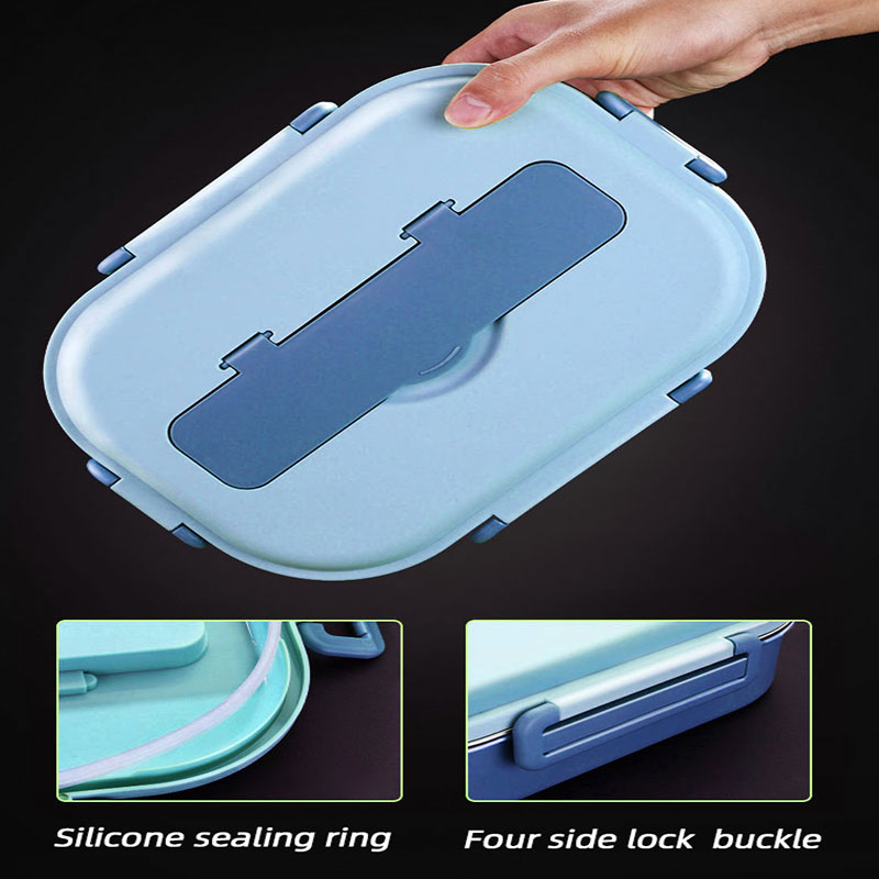 Lunch Box With Compartments Stainless Steel Insulated Tableware Bento Food Container Storage Meal Tray Lunchbox Thermos