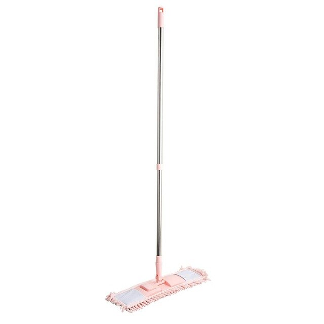 Serpillière anti-poussière Chenille pour salle de bain, nettoyage ménager, remplissage pliable, tête de rechange plate, outil de couleur bonbon: Pink