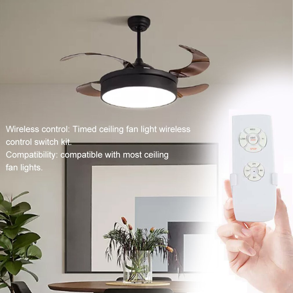 Universal Ceiling Fan Lamp Remote Control Kit 110-240V Timing Wireless Control Switch Adjusted Wind Speed Transmitter Receiver