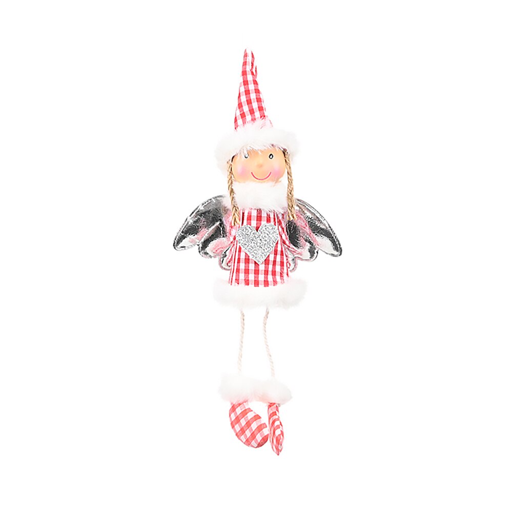 Christmas Feather Sequins Angel Doll Chrismas Tree Decoration Hanging Ornaments Atmosphere Decoration Props: D