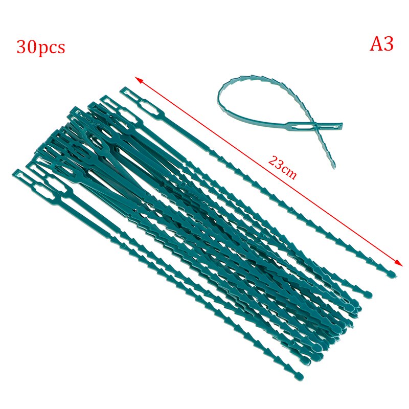 50/30 x Reusable Garden Plastic Plant Belt Ties Tie Garden Fishbone Band Tool: A3