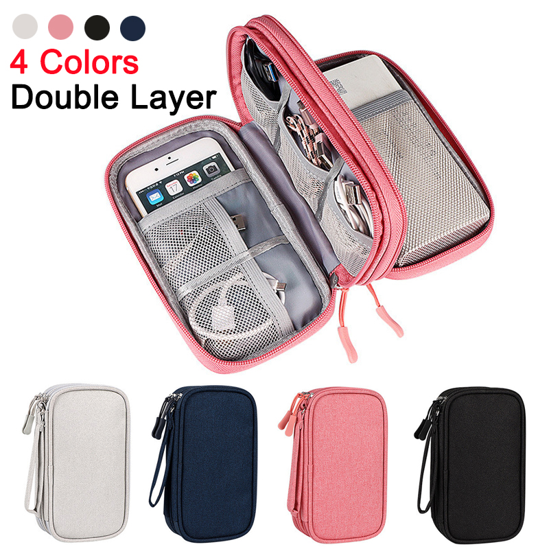 Draagbare Reis Digitale Product Opbergtas Organizer Multi-Layer Headset Kabeltas Opladen Schat Usb Datakabel Tas