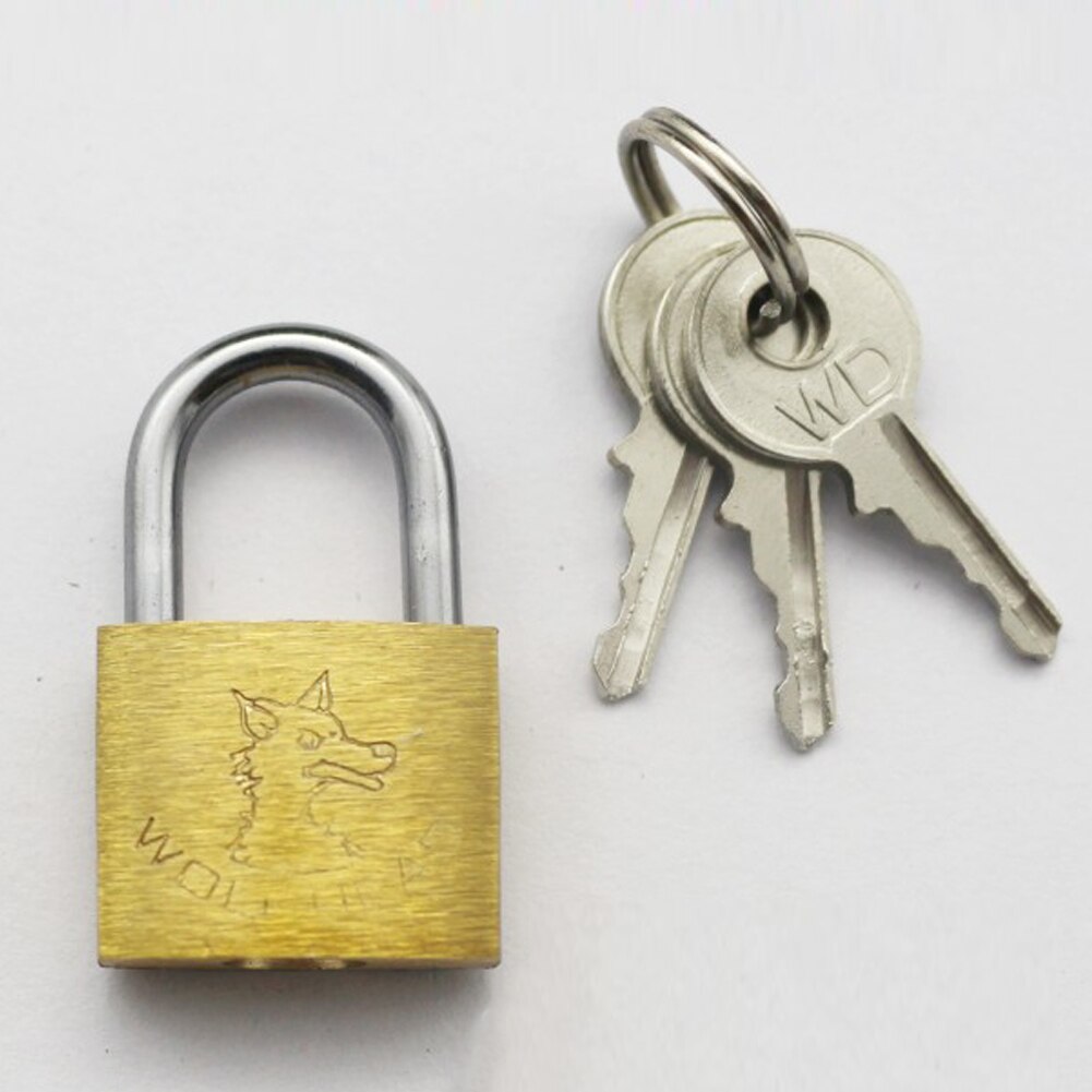 Wolf Dog Copper Padlock Wolf Head Brass Lock Small Locks Door Locks 20mm 25mm 30mm 40mm Not Rust Lock Core Include 3 keys: 20mm